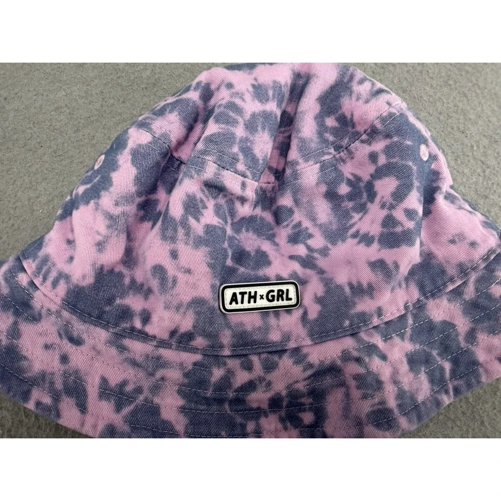 Athleta Girl Bucket Hat Size S/M Pink Purple Tie Dye Reversible Y2K Soft‎ Girl